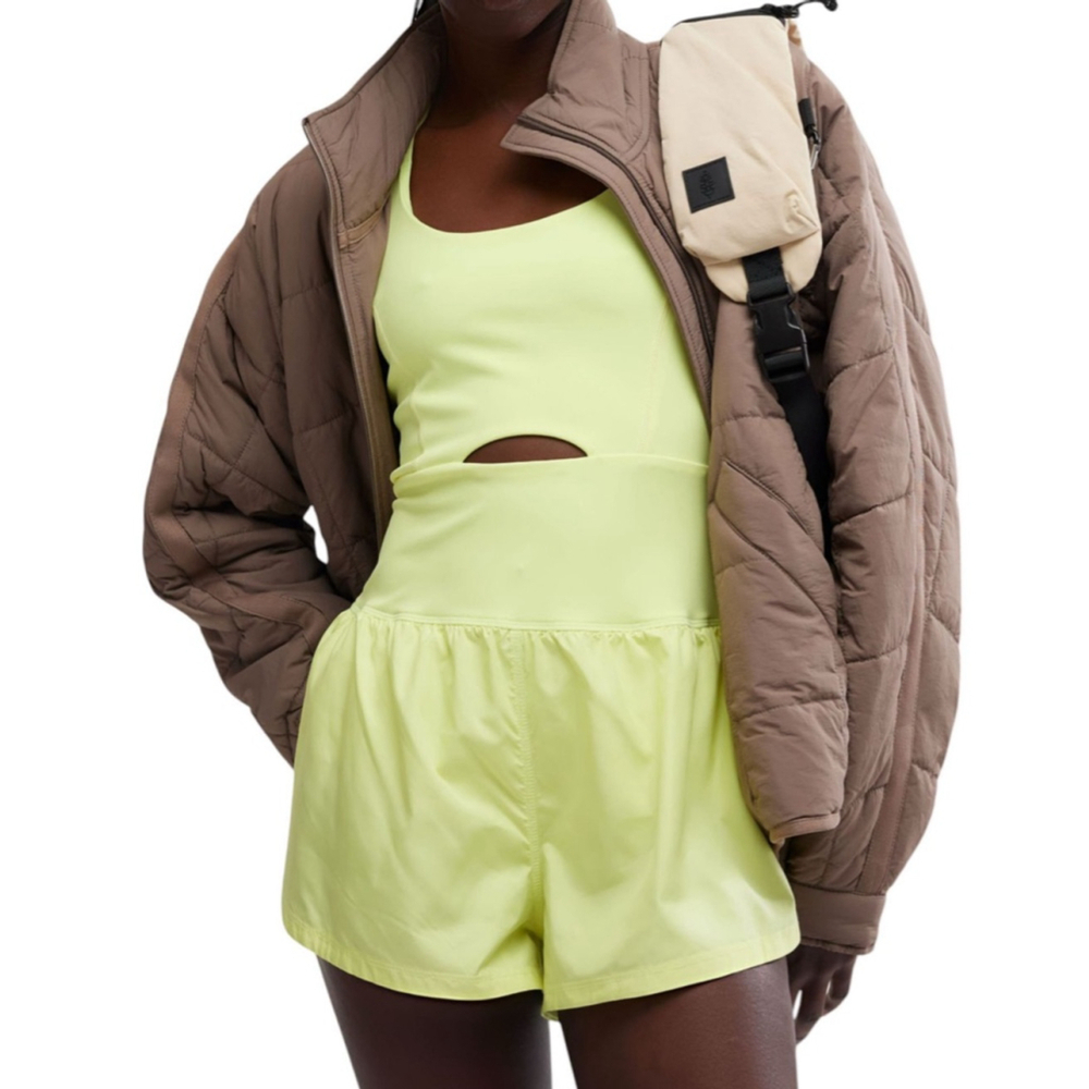 Free People Movement Righteous Runsie Large NWT Sour Citrus - Picture 2 of 4